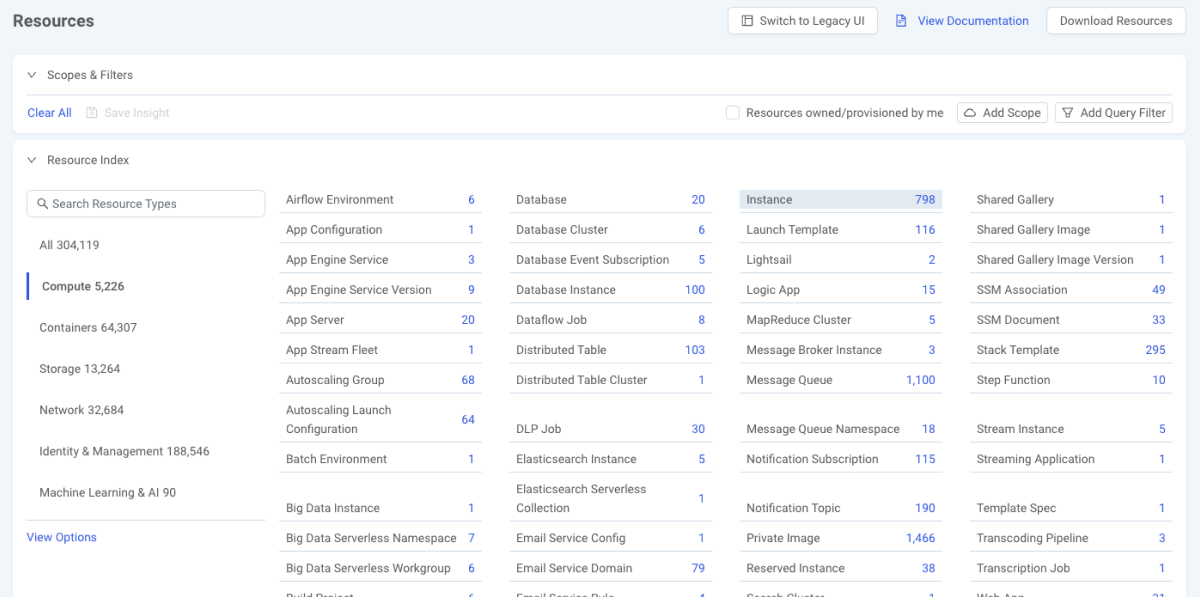 InsightCloudSec asset visibility screenshot